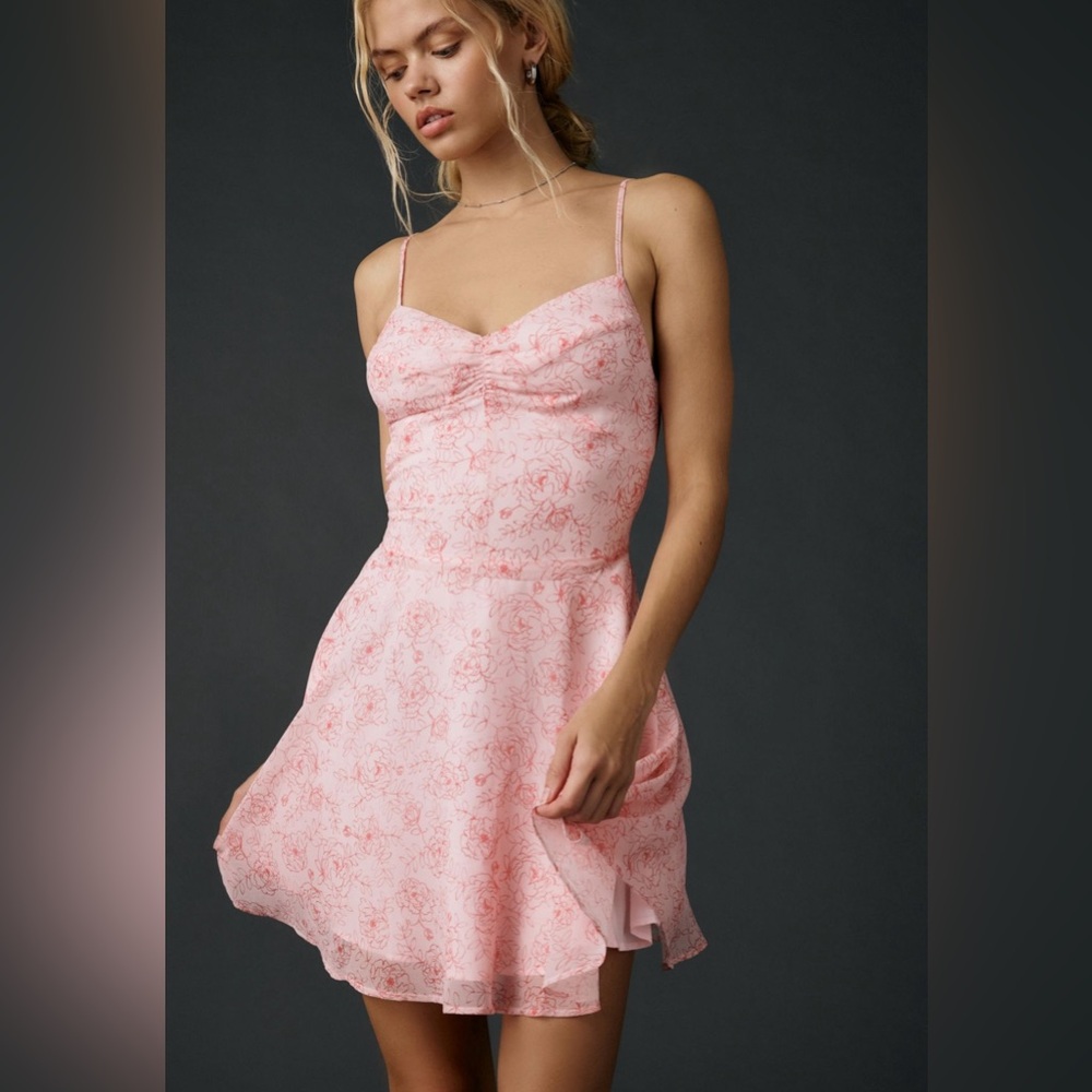 Urban Outfitters Pink Floral Mini Dress